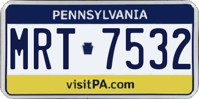 PA license plate MRT7532