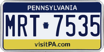 PA license plate MRT7535
