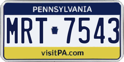 PA license plate MRT7543