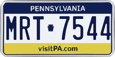 PA license plate MRT7544