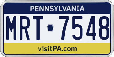 PA license plate MRT7548