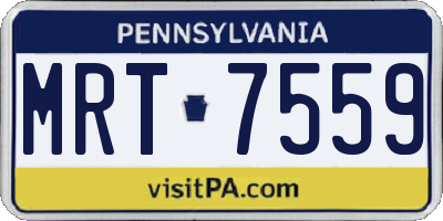 PA license plate MRT7559