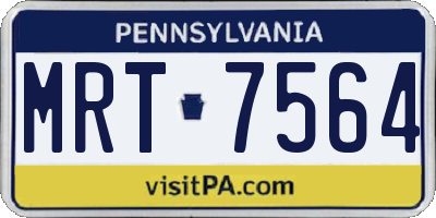PA license plate MRT7564