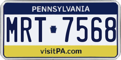 PA license plate MRT7568
