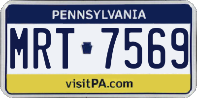 PA license plate MRT7569