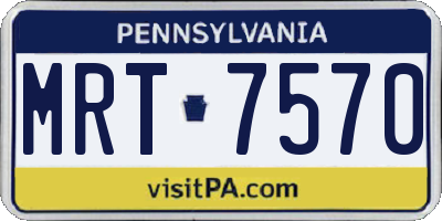 PA license plate MRT7570