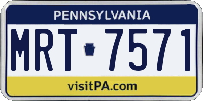 PA license plate MRT7571