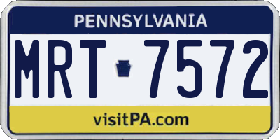 PA license plate MRT7572