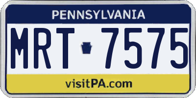 PA license plate MRT7575