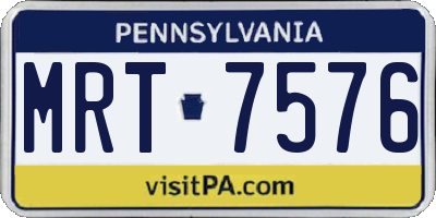 PA license plate MRT7576
