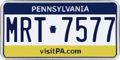 PA license plate MRT7577