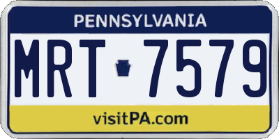 PA license plate MRT7579
