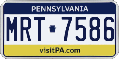 PA license plate MRT7586