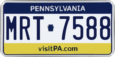 PA license plate MRT7588