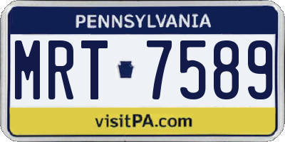 PA license plate MRT7589