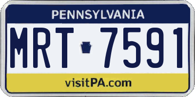 PA license plate MRT7591