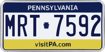 PA license plate MRT7592