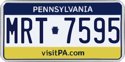 PA license plate MRT7595