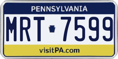 PA license plate MRT7599