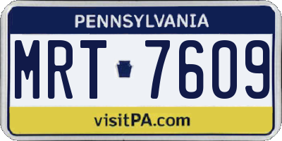 PA license plate MRT7609