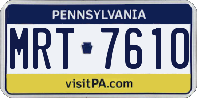 PA license plate MRT7610