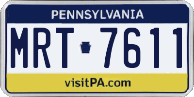 PA license plate MRT7611