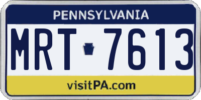 PA license plate MRT7613