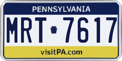 PA license plate MRT7617