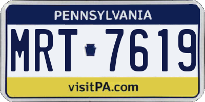 PA license plate MRT7619
