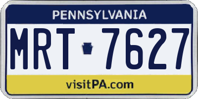 PA license plate MRT7627