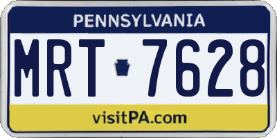 PA license plate MRT7628