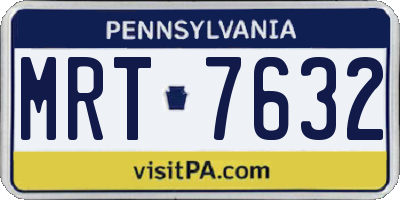 PA license plate MRT7632