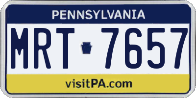PA license plate MRT7657