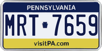 PA license plate MRT7659