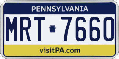 PA license plate MRT7660