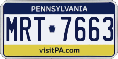 PA license plate MRT7663