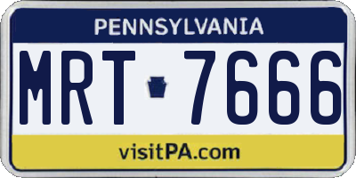 PA license plate MRT7666