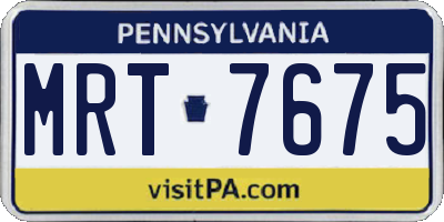 PA license plate MRT7675