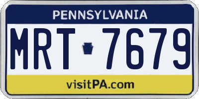 PA license plate MRT7679