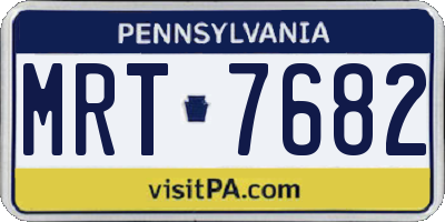 PA license plate MRT7682