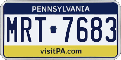 PA license plate MRT7683