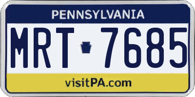 PA license plate MRT7685