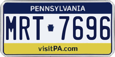 PA license plate MRT7696