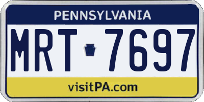 PA license plate MRT7697