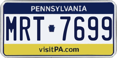 PA license plate MRT7699