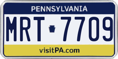 PA license plate MRT7709