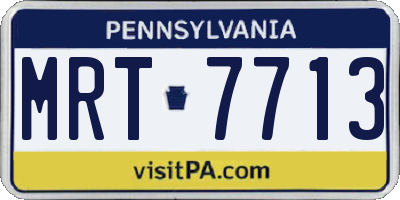 PA license plate MRT7713
