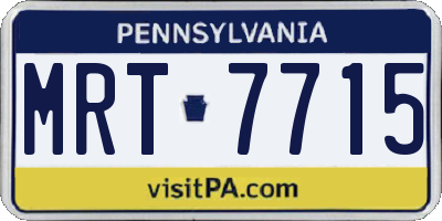 PA license plate MRT7715