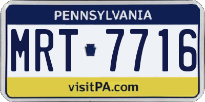 PA license plate MRT7716