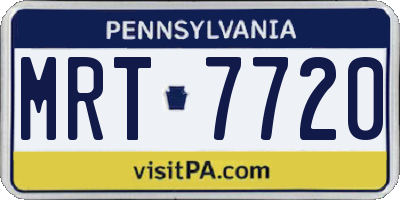 PA license plate MRT7720